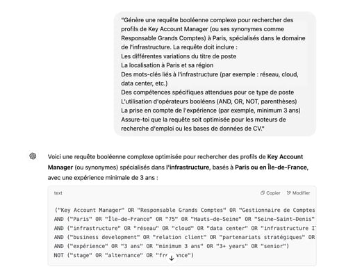 Utiliser l’IA générative pour formuler des requêtes en langage booléen